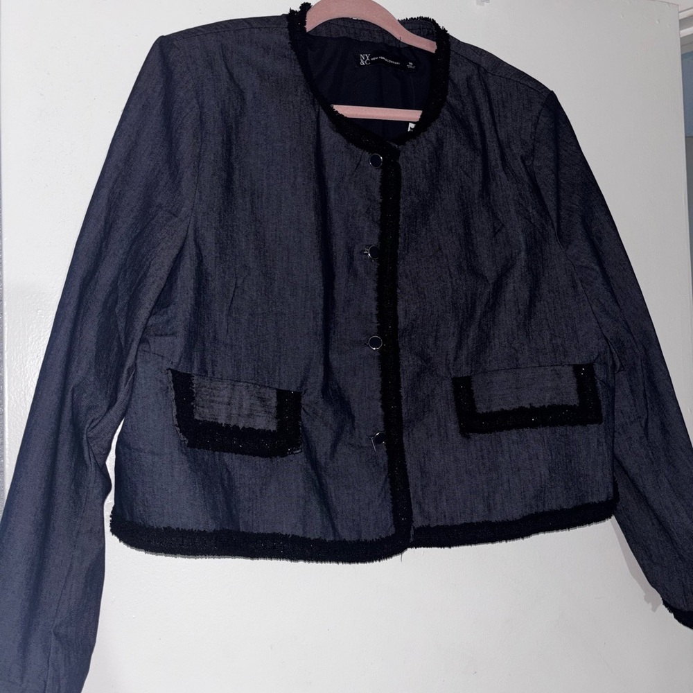 Elegant denim color Women's Jacket - Picture 2 of 3